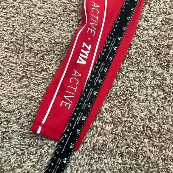 Zyia Active Red Logo Stripe Light n Tight Hi-Rise Legging 28” Sz 6-8 Medium - Picture 8 of 9